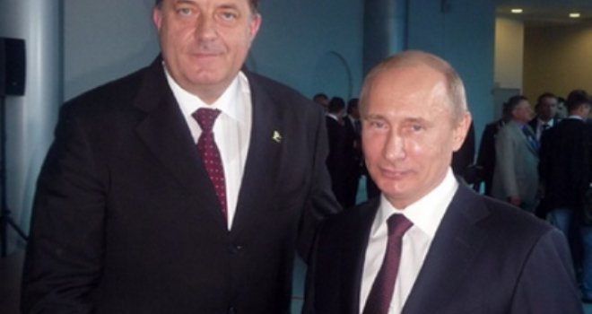 Milorad Dodik i Željka Cvijanović danas sa Putinom