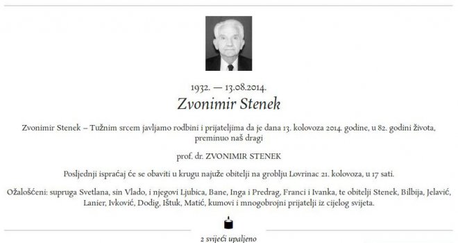 Umro Zvonimir Stenek, nekadašnji dekan Pravnog fakulteta u Sarajevu i diplomata