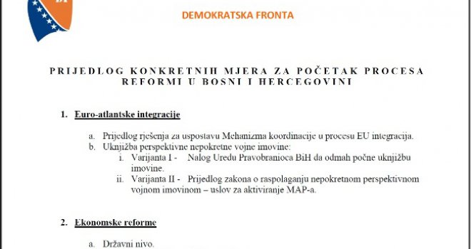 Demokratska fronta ponudila konkretna rješenja za BiH: Pogledajte listu predloženih mjera! 