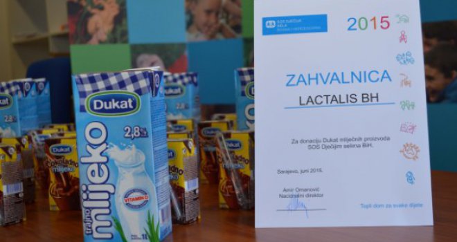 Humana gesta: Povodom obilježavanja 'Svjetskog dana mlijeka' Lactalis BH uručio donaciju SOS Dječijim selima BiH