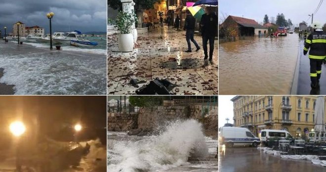 Oluja poharala Hrvatsku: Srušeno drveće, poplavljene kuće i putevi, ogromni valovi i pijavice...