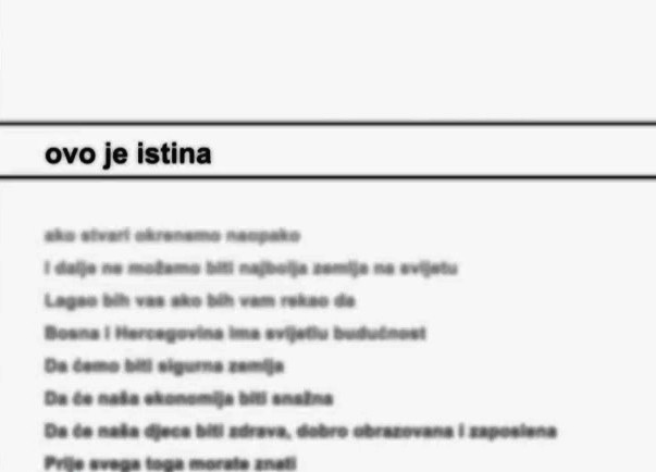ovo je istina