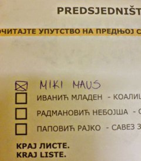 glasački listić - nevažeći