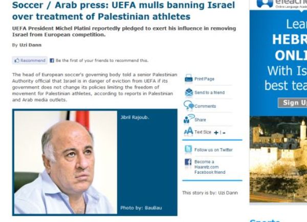 UEFA saop&scaron;tenje screenshot / foto: Haaretz.com