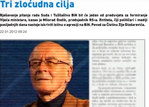 Zija Dizdarević - tri zločudna cilja