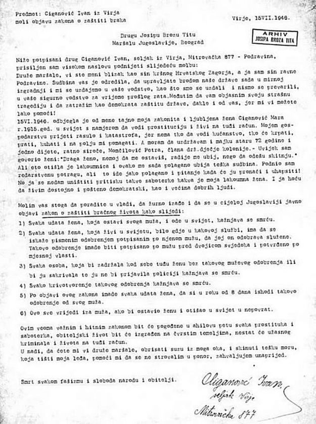 Pismo Titu iz 1946.