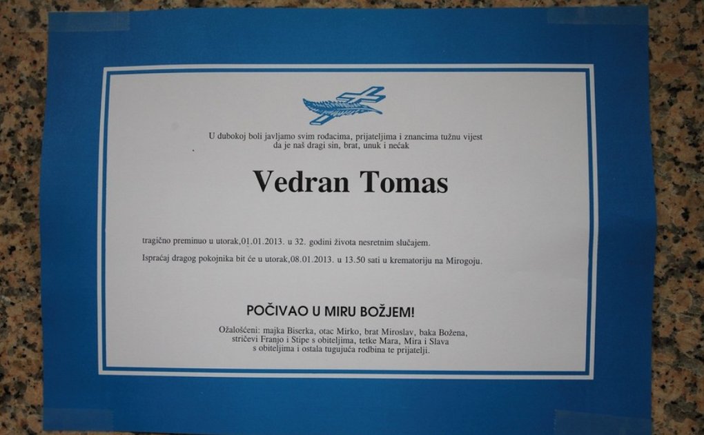 Vedran Tomas smrtovnica