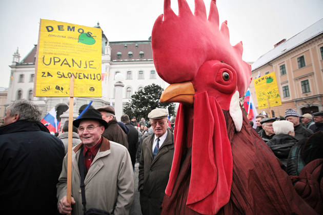 Protesti u Sloveniji, foto: Delo