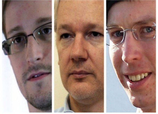 Bradley Manning, Julian Assange i Edward Snowden