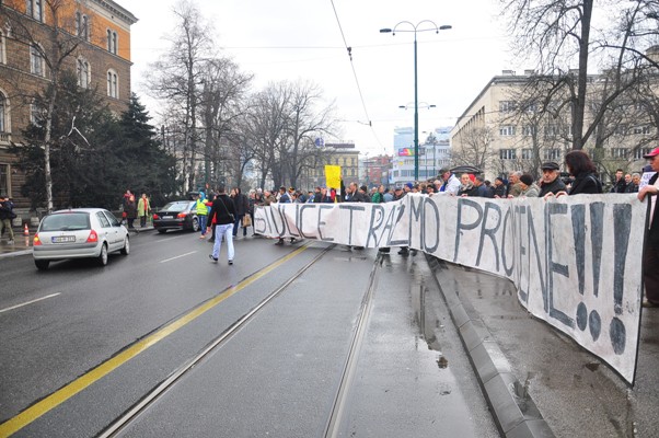 protesti u Sarajevu 22. februar/Foto:AA