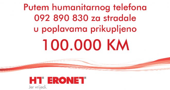 Putem Humanitarnog Telefona HT Eroneta Za Stradale U Poplavama Do Sada ...