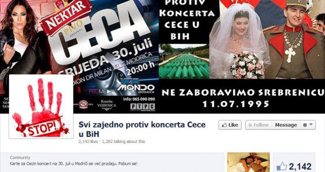 Modriča oblijepljena plakatima: STOP koncertu supruge ratnog zločinca