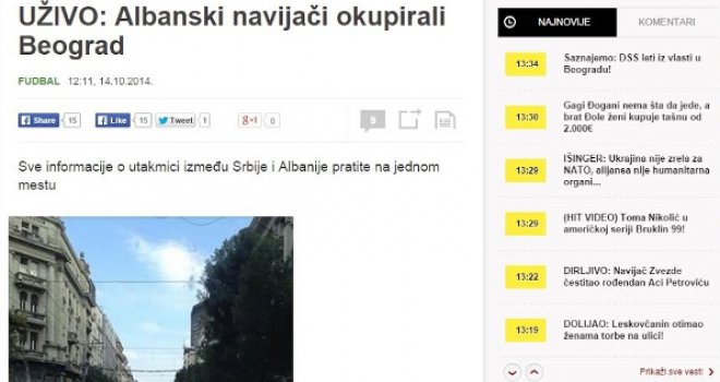 Srbija strahuje od invazije nevidljivih Albanaca, građanima Beograda savjetovano da ne izlaze na ulice!
