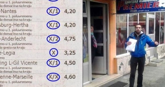 Ostvario san svih kladioničara: Uplatio 1KM dobio 23.675 KM
