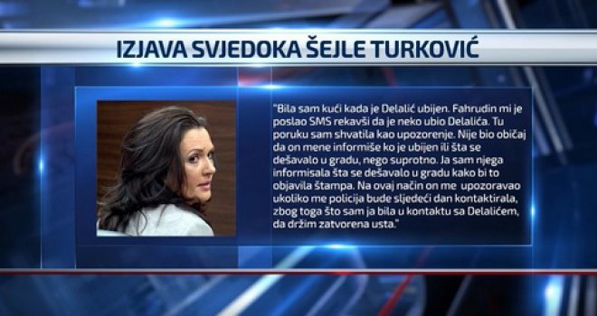 Šejla Turković na suđenju Keljmendiju: Radončićevu poruku o ubistvu Delalića sam shvatila kao upozorenje