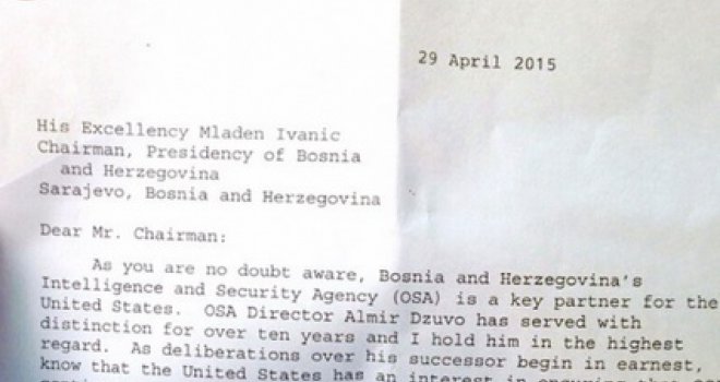 Pismo stiglo Ivaniću: CIA želi čovjeka od povjerenja na čelu OSA-e