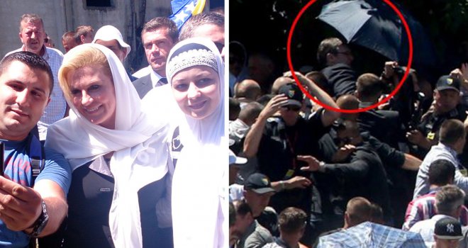 Dok je Vučić bježao, Kolinda pravila selfije sa Srebreničanima