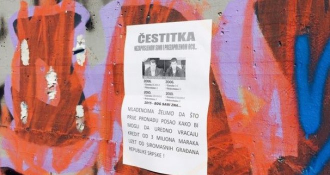  To se zove ironija: U RS-u osvanula 'čestitka nezaposlenom sinu Igoru i prezaposlenom ocu Dodiku'