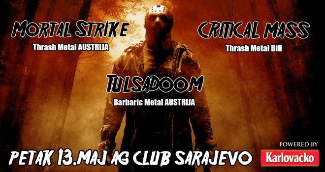 Tulsadoom , Mortal Strike i Critical Mass 13. maja u AG klubu 