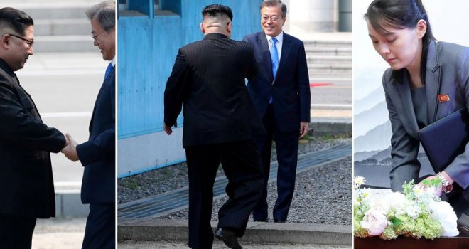 Kim Jong-un prvi čelnik S. Koreje koji je ušao na teritoriju Juga u 65 godina: Sestra ga pratila u stopu, on zbijao šale