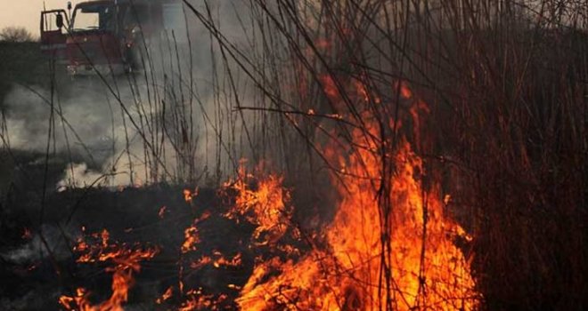 Požar kod Gacka prijeti objektima, vatra se bržo širi: Gust dim otežava saobraćaj prema Bileći 