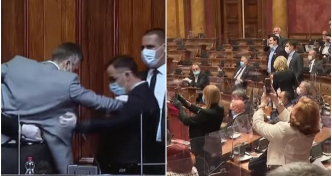 Incident u Skupštini Srbije, poslanika iznijeli iz sale... Brnabić: 'Ispunili smo uslove za ukidanje vanrednog stanja'