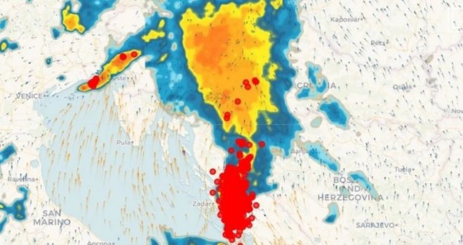 Opasno nevrijeme već stiglo u region: Ovo je tek početak, noćas dolazi ciklogeneza, a u BiH susnježica i prvi snijeg