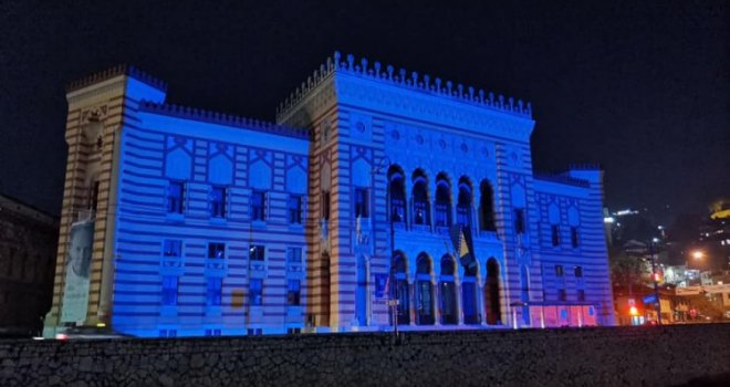 Vijećnica u Sarajevu večeras u plavom, Skaka čestitao Dan UN-a: Podsjećamo na univerzalnu vrijednost mira...