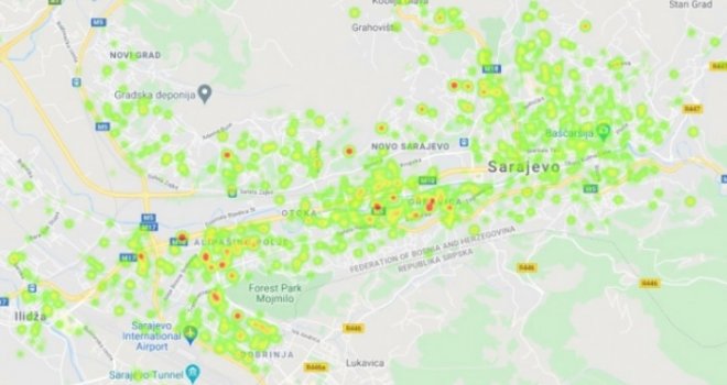 Geomapiranje: Evo gdje su najveća žarišta koronavirusa u Kantonu Sarajevo