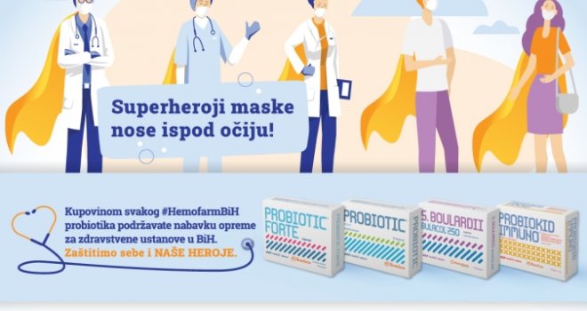 Hemofarm dio novca od prodaje probiotika izdvaja za nabavku zaštitne opreme zdravstvenim ustanovama u BiH