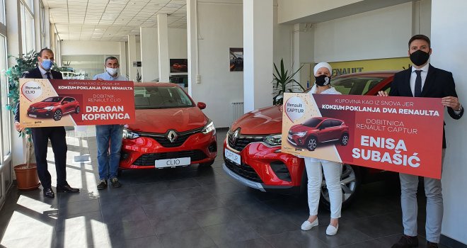 Uručeni ključevi dva automobila Renault dobitnicima Konzumove nagradne igre