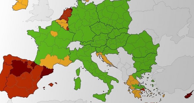 Hrvatska obala više nije zelena na novoj koronakarti EU: Raste broj potvrđenih slučajeva zaraze