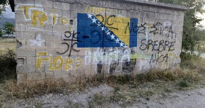 Grafit 'Nož, žica Srebrenica' osvanuo kod Nevesinja: 'Osjećamo strah, a poruku shvatamo kao krajnje ozbiljnu prijetnju'