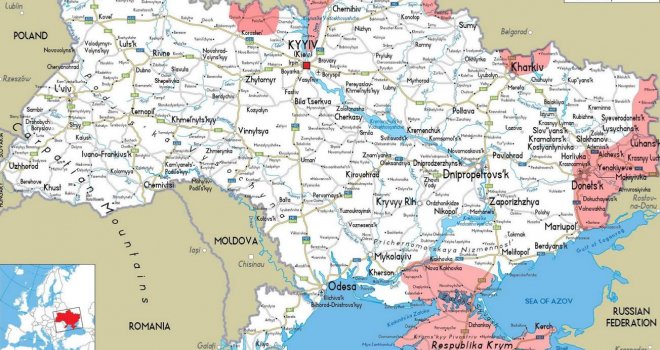 Ova karta pokazuje koliko je ukrajinskog teritorija Putin dosad osvojio: Rusija je napala iz tri ključna smjera...