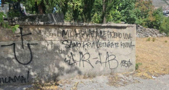 U Mostaru ponovo neofašistički atak na groblje: 'Dokle?! Šta je sljedeće na redu? Jesu li možda vrata kuća i stanova?!'