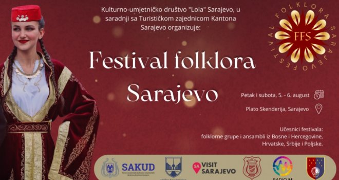 Na Festivalu folklora Sarajevo mladi iz BiH, Srbije, Hrvatske i Poljske