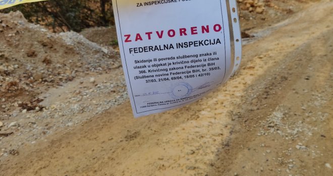 Federalni vodni inspektor zapečatio kamenolome 'Rastovice' i 'Krčevine' u Kreševu