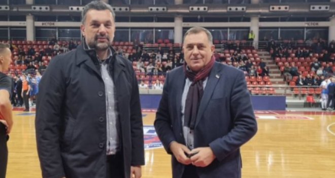 Malo sporta, malo politike: Konaković i Dodik zajedno gledali utakmicu i razgovarali o formiranju vlasti, budžetu...
