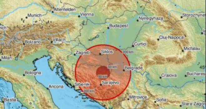 Zemljotres pogodio Bosnu i Hercegovinu, jačina još nije poznata
