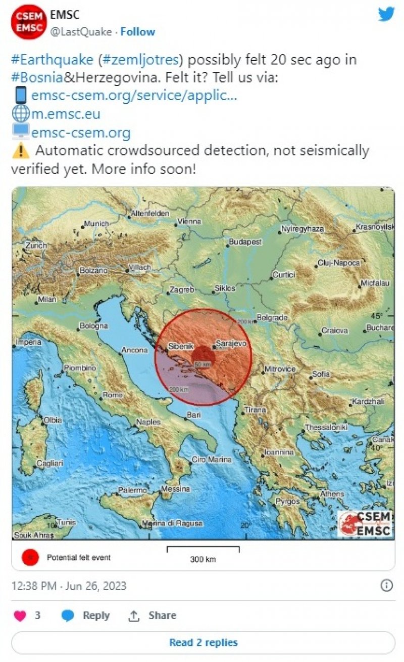 Zemljotres Pogodio Bosnu I Hercegovinu | DEPO Portal