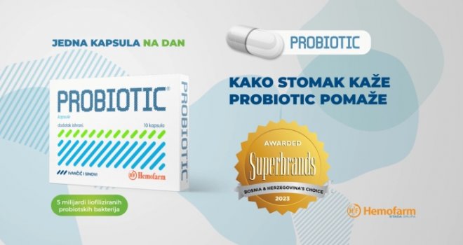 Hemofarmov PROBIOTIC ponio titulu Superbrands BiH 2023, dodjeljuje je svjetski nezavisni arbitar za brendiranje