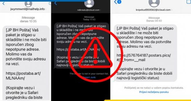 Upozorenje BH Pošte: Ne nasjedajte na lažne SMS poruke o neuspjeloj dostavi pošiljke!