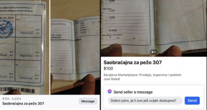 Zakonski više nego upitno: Sarajlija na Facebooku prodaje saobraćajnu dozvolu za 150 KM