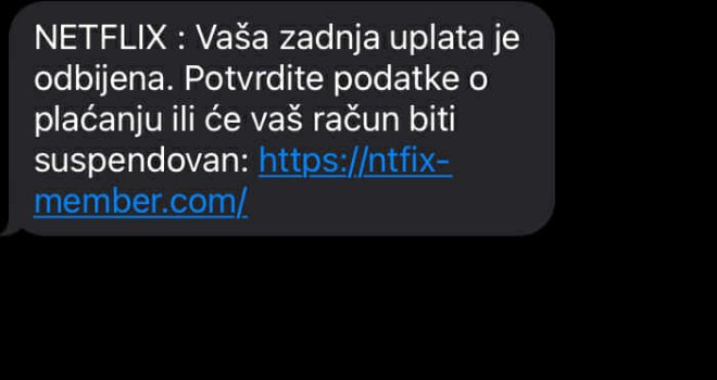 Ne nasjedajte na prevare: Korisnicima Netflixa se kradu podaci preko lažnih SMS poruka