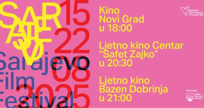 Program 31. Sarajevo Film Festivala u općini Novi Grad na tri lokacije