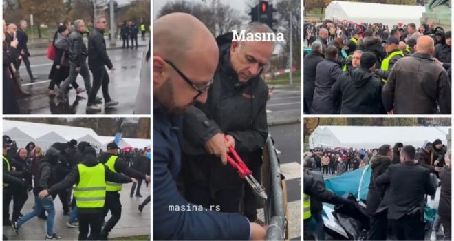 Sveopći haos i masovna tuča ispred Skupštine Srbije: Ćaciji i policija napali opozicione poslanike