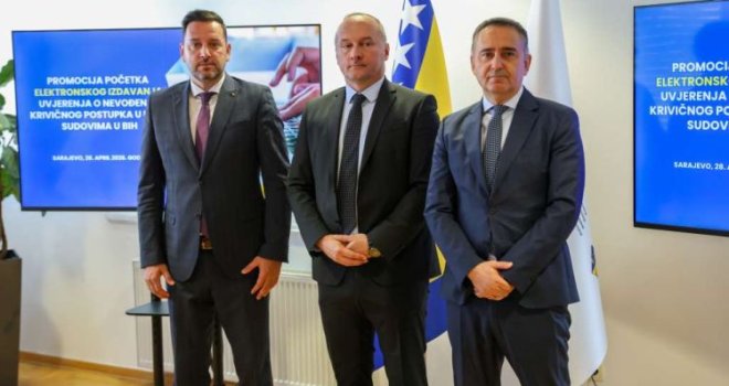Četiri suda u FBiH počinju elektronski izdavati uvjerenja o nevođenju krivičnog postupka