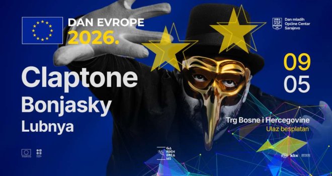 Koncert na otvorenom Garden of Youth povodom Dana Evrope odgađa se za sutra