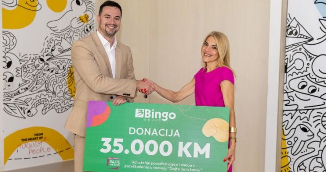 Bingo Group donirao 35.000 KM za unapređenje uslova u Dnevnom centru Udruženja 'Dajte nam šansu'