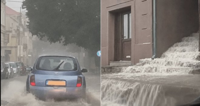 Snažno nevrijeme pogodilo Trebinje, voda preplavila gradske ulice